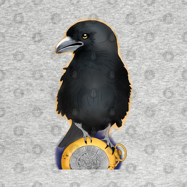 The Crow and the Pocket Watch by Digital Fae Goods
